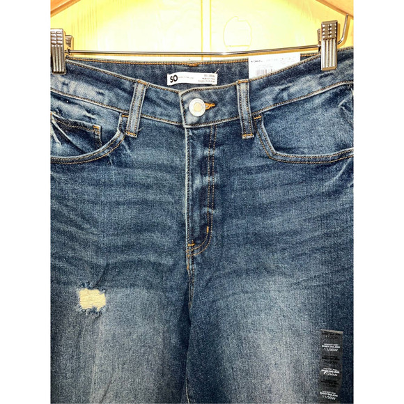 So Jeans Juniors 13 31 Baggy Dad Loose High Rise Shreds Straight Slouchy Relaxed - Picture 6 of 9